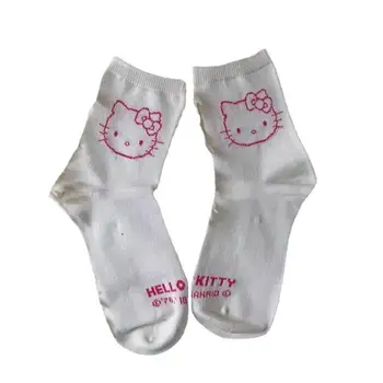 Kawaii Sanrio Памучни Чорапи С Герои от Анимационни филми, Сладки Чорапи с Шарките на 