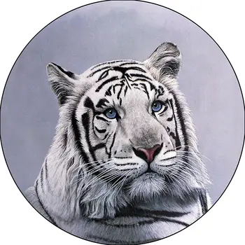 КАПАЧКА ГУМИ ЦЕНТРАЛНА Бяла Глава на Тигър Сини Сапфировые Очите на Кутията с Резервна гума (