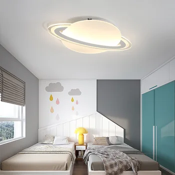 Лампа за детска стая проста модерна лампа за спални за момчета и момичета, ультратонкая елиптичен мультяшная планета, led тавана лампа WF1019